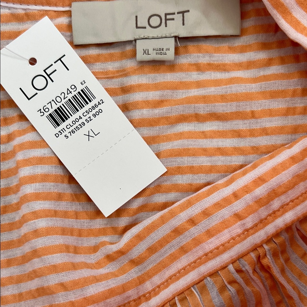 NWT The Loft Textured Stripe Dolman Shirt - Picture 4 of 7
